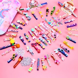 70 Set Cheer Pins & Spirit Clips Wooden Clothespins with 106 Mini Resin Animals and Bows for Backpacks,Cheerleaders, Volleyball Accessories & Decorations,Cheer Gifts Bulk (Colorful)