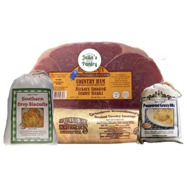 Premium Country Ham, Smoked Country Sausage, Biscuits and Gravy