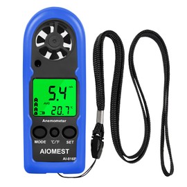 AIOMEST Mini Wind Speed Meter Handheld HAVC Digital Anemometer, Wind Gauge with MAX/AVG, Wind Chill, Backlight for Drone Sailing Fishing, AI-816B