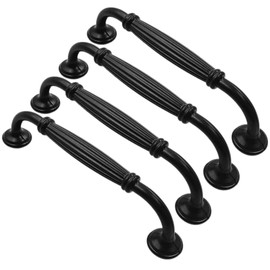 I'm so happy Handle Screw Hardware Drawer Black Antique Knob Kitchen Closet Sink Set of 4 (128cm, C Type)
