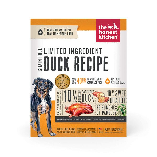 The Honest Kitchen Dehydrated Limited Ingredient Duck Dog Food, 10 lb Box