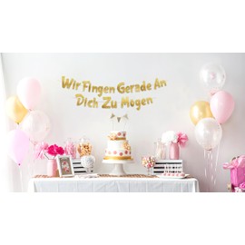 Gold Glitter Banner "Wir Fingen gerade An Dich Zu Mogen" - Going Away Party - Moving Party - New Job - Will Miss You - Funny Party Supplies for Retirement, Gifts and