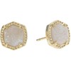 Kendra Scott Davie Stud Earrings Gold Iridescent Drusy One Size