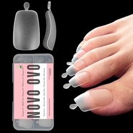 NOVO OVO 120 Pcs Puntas Largas para Uñas Prensadas, Cubierta Completa Curva Garra Larga, Transparente Doble Mate Prearchivado Extensión de Uñas para P