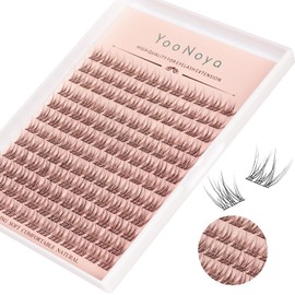 YOONOYA Wispy Cluster Lashes 144 Pcs 10-12mm Mix Natural Individual Eyelashes Wispy C Curl DIY Cluster Eyelash Extensions Super Thin Band Eyelashes (QF-10-12mm)