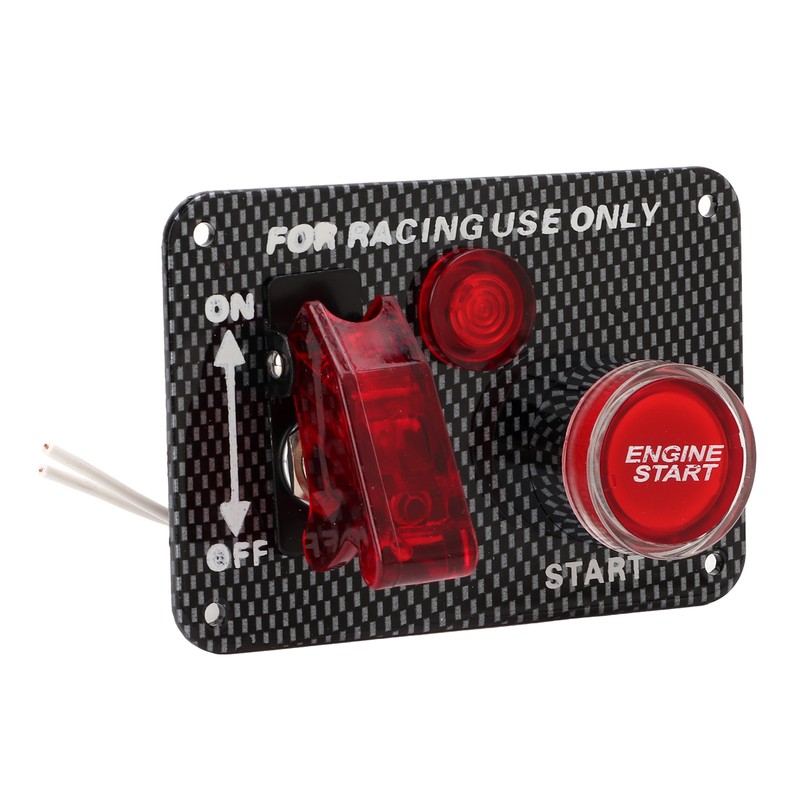 Ignition Switch Panel Kit 12V 40A Carbon Fiber Racing Style
