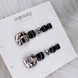 Black Mix Full Stone Handmade Paddy Tip - Not Participating in Review Event / 블랙믹스풀스톤 수제패디팁 - 리뷰이벤트 참여안함