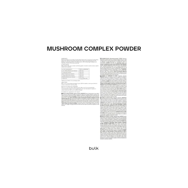 Bulk Mushroom Complex Powder, Unflavoured, 250 g