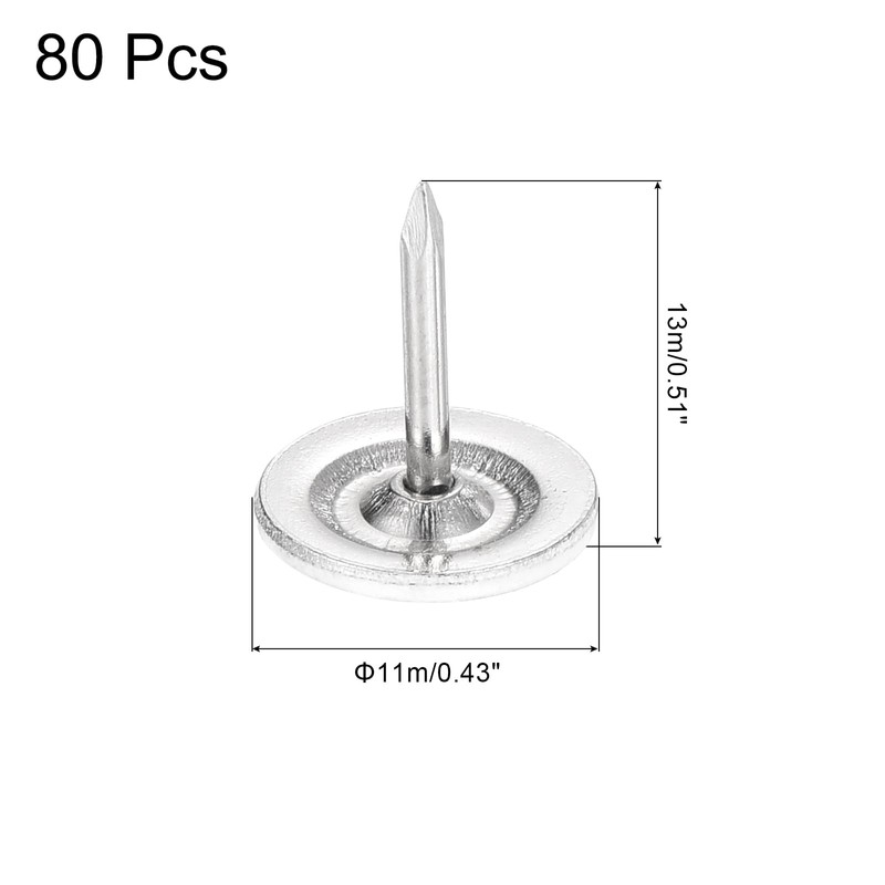 sourcing map 80Pcs Upholstery Tacks, 11mmx13mm Flat Head Decorative Furniture