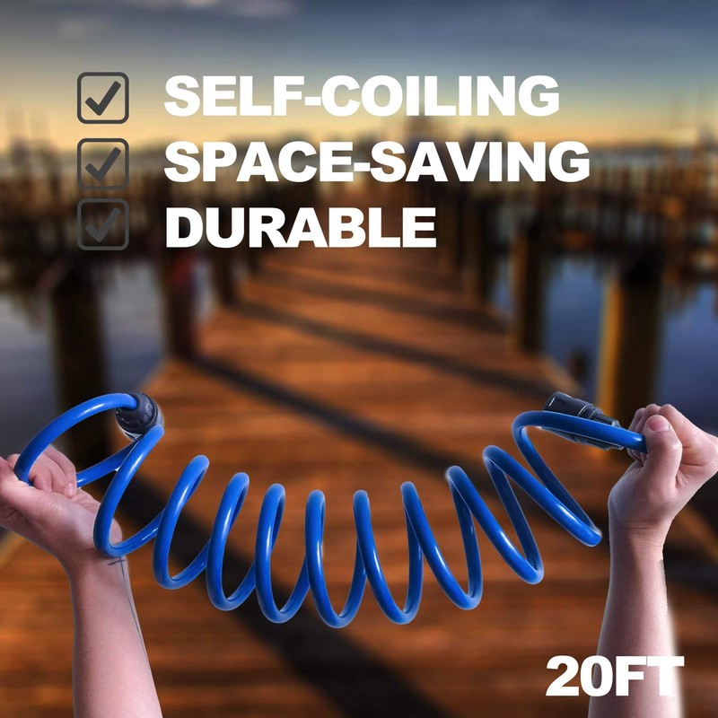 FUNJEE EVA Coil Garden Hose for Gardener: Retractable Self Coiling