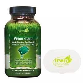 Irwin Naturals Vision Sharp Multi-Nutrient Eye Health Supplement with Pill Case
