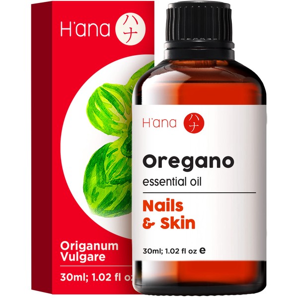 H’ana Oregano Essential Oil for Improved Wellness - 100% Pure Therapeutic Grade Oregano Oil Essential Oil for Skin - Oil of Oregano for Nails - Oregano Oil for Diffuser & Nail (1 fl oz)