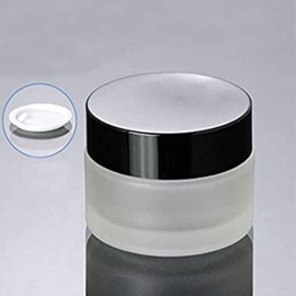 Devinez Multipurpose Frosted Glass Jars (Pack of 4) - 50 Gms Empty Containers with Black Caps for Beauty, Cream, Blends, Skincare, Haircare, Travel, Cosmetics & DIY