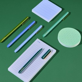 Post-it Noted by Post-it Printed Notes Gift Box, 4 Piece Set, Cool Colors, Includes Round Sticky Notes, Square Sticky Notes, Mini List Sticky Notes, 3-Pack Pens (NTD-Box-SGR)