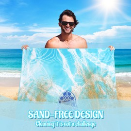 KUOGAS XXL Beach Towel, Set of 2, 90 x 180 cm, Large Quick-Drying Microfibre Towel, Sand-Free Bath Towel, Beach Blanket, Women's Beach Towel