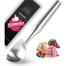Stainless Steel Ice Cream Scoop, Ergonomic Comfort Handle, Dishwasher Safe, Robust Ice Cream Scoop, One Piece Design