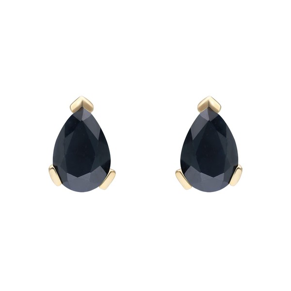 Ivy Gems 9ct Yellow Gold Midnight Sapphire Tear Drop Small