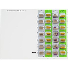 4 Times a Day Weekly XL Cold Seal Medication Blister Pack System Cards for Pills -One Piece Unit Dose Tri-Fold Booklet, Easy No Extra Equipment Needed, Just Fill and Seal (4X a Day Weekly - 100 Pack)