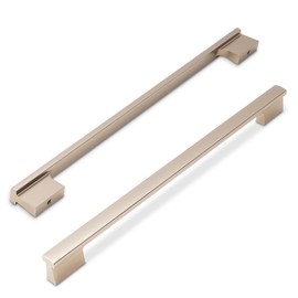 KOMOTIA 6 Pack Champagne Bronze Cabinet Pulls 10 Inch Hole Centers Kitchen Cabinet Handles Silver Drawer Pulls Cabinet Hardware