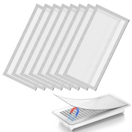 Hon&Guan Floor Vent Covers, Strong Magnetic Vent Mesh Air Vent Filters, 4x10'' PVC Floor Register Vent Screens for Home Floor/Wall/Ceiling Catch Debris Hair Dust (White, 6PCS)