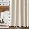 MIULEE 84" Long Scalloped Shower Curtain Linen Textured with 12
