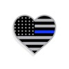 Support Police HEART USA American Flag Blue Line Sticker Decal