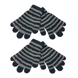 WESTEND CHOICE 2 Pairs Kids Gloves Boys Girls Warm Magic Gloves Children's Stretch Knitted Unisex Winter Gloves Age 3 – 7 (Black)
