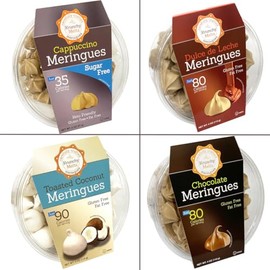 4 Pack Krunchy Melts Original Meringue Cookies | Snack Attack 4-Pack | Cappuccino, Dulce de Leche, Toasted Coconut, Chocolate | Only 80-90 Calories Per Serving | Low Fat/Fat Free, Gluten Free, Dairy Free (4 Oz)