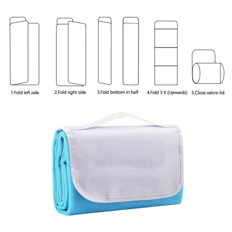 200x150cm Beach Sand-Free Folding Mats,with Handle Beach-Proof Sand Blanket Includes