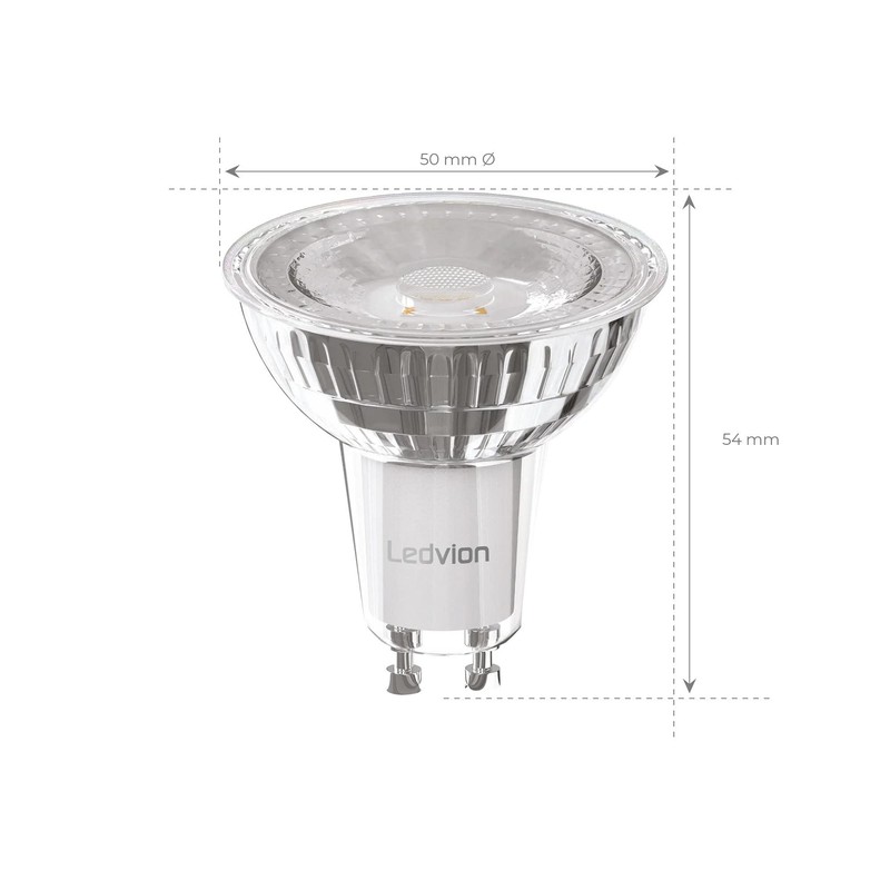 Ledvion Dimmable GU10 LED Spotlights, 5 W, 2700 K, 354