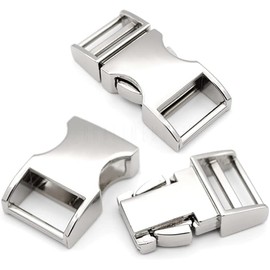 Zhiyu 5 Pack Metal Side Release Buckle 1 Inch for Dog Collar Buckles Clip/Webbing/Paracord Bracelet/Bag/Backpack (Silver, 20mm)