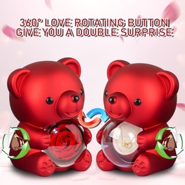 Aloskart Eternal Rose Bear Gift Box with Necklace, Rose Box Bear, Rose Bear Women, Gifts for Mother, for Women, Christmas, Valentine's Day, Birthday