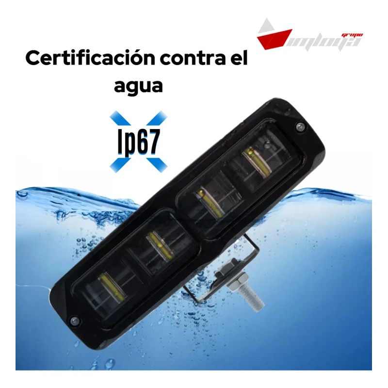 Par Barras Faros Led Lupa 6 Pulg Luz Blanca-ámbar Autos
