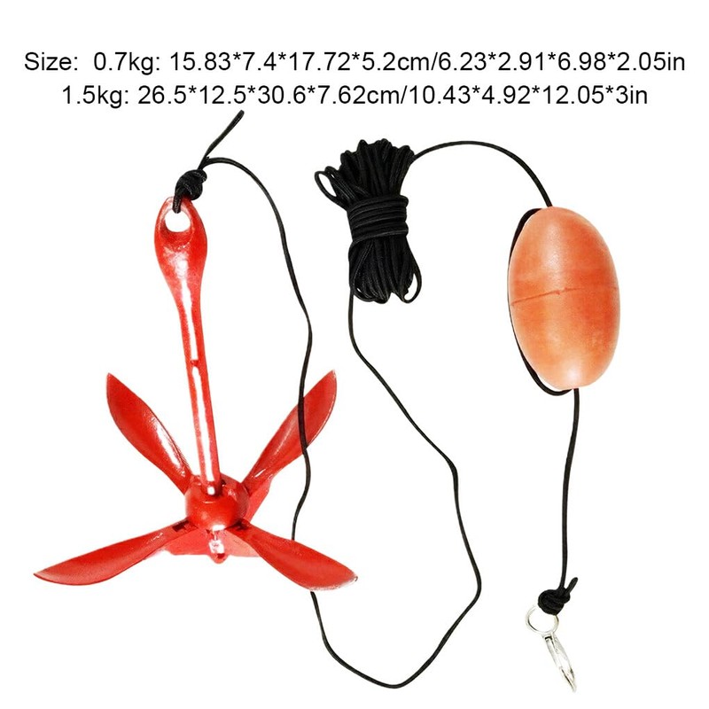 CLSSLVVBN Kayak Anchor Set Including Grappling Hook and Durable Nylon