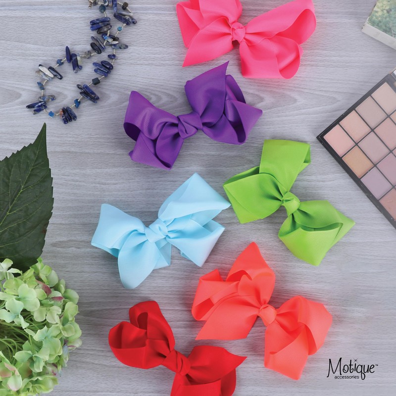 5.5 Inch Grosgrain Hair Bow Clip For Woman And Girls
