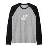 Minimalistic Abstract Leaves Pattern Botanical Leaf Raglan Baseball Tee