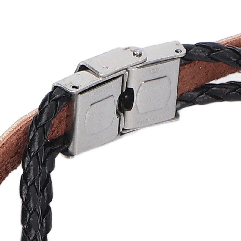 Retro Sports Watch Band Metal Beads Leather Wrist Watch Strap