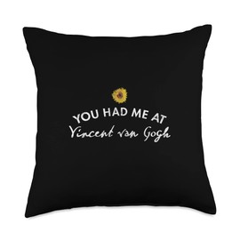 Vincent Antwerp Landscape Brushwork Ear Brush Gift Van Gogh Dutch Post-Impressionist Painter Sunflower Theo Art Throw Pillow, 18x18, Multicolor