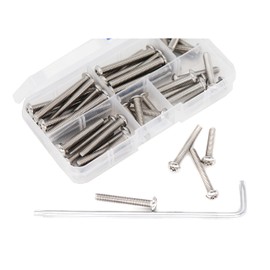 T25 Screws, binifiMux 50pcs M5-0.8mm Button Head Torx Security Screws Assortment Kit w T25 Wrench, Stainless Steel, M5x45mm/ M5x40mm/ M5x35mm/ M5x30mm/ M5x25mm, Tamper Proof Screws