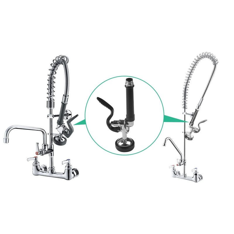 BESTJEEF Pre Rinse Sprayer Commercial Sink Faucet Spray Valve Chrome