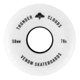 Venom Skateboards Thunder Clouds V2 All Terrain Street Skateboard Wheels Soft Grippy 78a Longboard Cruiser Perfect for Rough Ground - 58mm