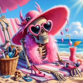 KTHOFCY - Kits de pintura de diamantes 5D para adultos, Halloween, playa, cráneo, terror completo, bordado, punto de cruz, cristales, pinturas de diamantes de imitación, cuadros, decoración de pared