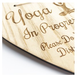 Wooden Yoga Sign - Session In Progress Please Do Not Disturb Thank You - Heart Shaped Wooden Plaque