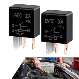 JawGrew Automotive Relay, 12V 30A 5-pin Cooling Fan Relay, Multipurpose Oil Pump Air Conditioner Standard Relay Kit, Universal for Most Cars (Black)