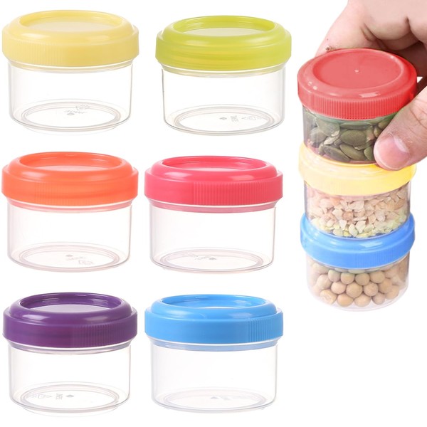 6PCS Plastic Mini Storage Containers with Lids – Small Tupperware