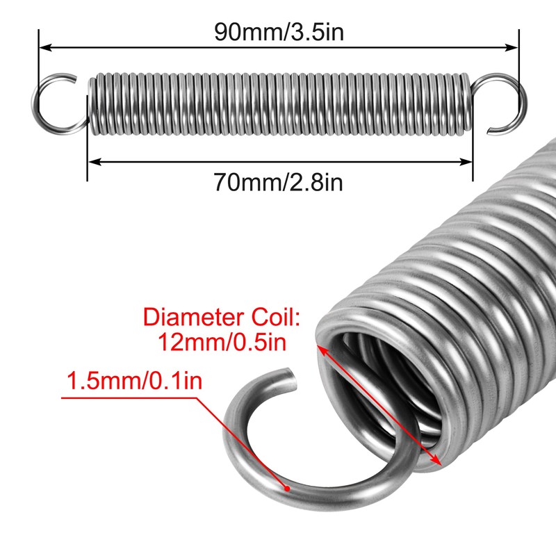 GUNGY Tension Springs with Hooks Stainless Steel Tension Spring Tension