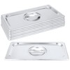 PINGEUI 8 Pack 1/3 Size Stainless Steel Steam Table Lid,