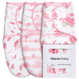 GLLQUEN BABY Swaddles Swaddles Baby Swaddling Bag, 0-3 Months, 100% Organic Cotton Baby Sleeping Bags for Newborns, Oeko-tex100 Sleeping Bag for Toddlers, Unisex Pack of 3 Swaddles