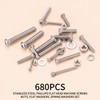 TOOINKCV 680 Pcs Cross Pan Head Screws Botls and Nuts