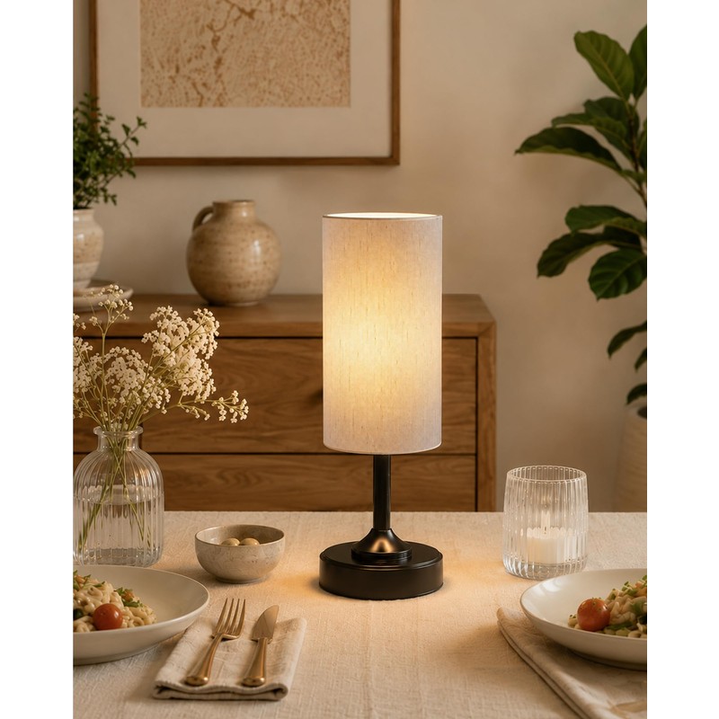EZVALO Cordless Table Lamp with Timer, Small Dimmable Ambient Light